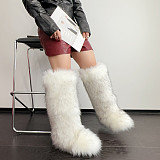 High Boots Knee-high Snow Boots Warm Fox Fur Shoes RS-Y2K2025