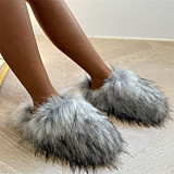 Women Winter Leopard Wool Flat Home Slippers RS-S603