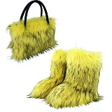 Winter Lady Fashion Fur Handbag + Fur Snow Boots RS-050802