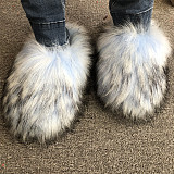 Woolen Women Autumn Winter Fleece Warm Home Faux Fur Plush Slippers RS-080808