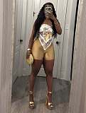 Fashion Print Sexy Wrap Cloth Strapless Shorts Suit RS-300340
