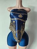 Fashion Print Sexy Wrap Cloth Strapless Shorts Suit RS-300340