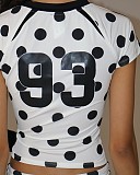 Polka Dot Printed T-shirt Shorts Set XS-K25L1000