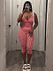 Sexy Stretchy Short Halter Top Slim Knee-length Pants Set XS-K25L1144