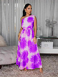 Elegant Comfortable Seaside Vacation Dress Flower Printed Off Shoulder RC-3366