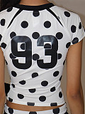Polka Dot Printed T-shirt Shorts Set XS-K25L1000