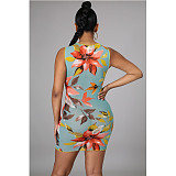 Sexy Cut-out Sleeveless Strappy Round Neck Dress For Women CN-0121