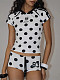 Polka Dot Printed T-shirt Shorts Set XS-K25L1000