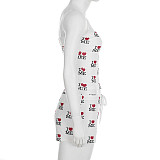 Pajamas Homewear Wrap Chest Top Shorts Two-piece Set For Women LR-29830