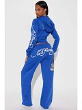 2025 Zipper Short Hoodied Print Women's clothing Set QYU-08201