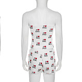 Pajamas Homewear Wrap Chest Top Shorts Two-piece Set For Women LR-29830