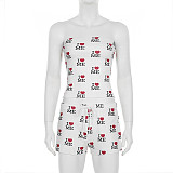 Pajamas Homewear Wrap Chest Top Shorts Two-piece Set For Women LR-29830