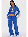 2025 Zipper Short Hoodied Print Women's clothing Set QYU-08201