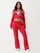 Hooded Casual Sportswear Women 2025 Long Sleeve Sweatshirt Pants Two-piece Set MJL-HH007