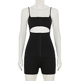 Sexy Cut Out Waist Shaping Adjustable Corset Jumpsuit LR-28008