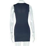 Elegant Solid Body-hugging Sleeveless Round Neck Short Dress Wholesale JY-301976