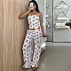 Strapless Top Loose Pants Two-piece Set Pajamas Homewear For Women LR-29831
