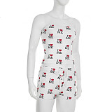 Pajamas Homewear Wrap Chest Top Shorts Two-piece Set For Women LR-29830