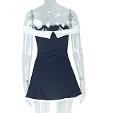 Backless Off Shoulder Collar Fit Party Skate Dress JY-301992