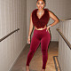 Fur Halter Neck Backless Lace-up Tight Trousers Set DZHT-C25ST141