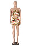 Summer New Strapless Printed Spice Girl Set Skirt Two-piece Set HZXY-0469