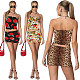 Summer New Strapless Printed Spice Girl Set Skirt Two-piece Set HZXY-0469