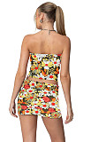 Summer New Strapless Printed Spice Girl Set Skirt Two-piece Set HZXY-0469
