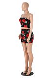 Summer New Strapless Printed Spice Girl Set Skirt Two-piece Set HZXY-0469