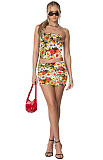 Summer New Strapless Printed Spice Girl Set Skirt Two-piece Set HZXY-0469