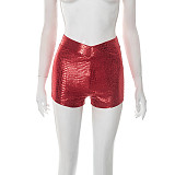 PU Snake Leather Tight Low Waist Shorts For Women DZHT-D25PT233
