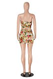 Summer New Strapless Printed Spice Girl Set Skirt Two-piece Set HZXY-0469