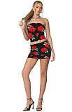 Summer New Strapless Printed Spice Girl Set Skirt Two-piece Set HZXY-0469