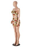 Summer New Strapless Printed Spice Girl Set Skirt Two-piece Set HZXY-0469