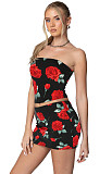 Summer New Strapless Printed Spice Girl Set Skirt Two-piece Set HZXY-0469