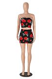 Summer New Strapless Printed Spice Girl Set Skirt Two-piece Set HZXY-0469