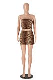 Summer New Strapless Printed Spice Girl Set Skirt Two-piece Set HZXY-0469