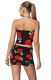 Summer New Strapless Printed Spice Girl Set Skirt Two-piece Set HZXY-0469