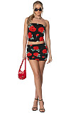 Summer New Strapless Printed Spice Girl Set Skirt Two-piece Set HZXY-0469