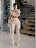 Casual Hollowed-out Knitted Bra Pants Three-piece Set TR-1340