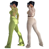 Casual Hollowed-out Knitted Bra Pants Three-piece Set TR-1340