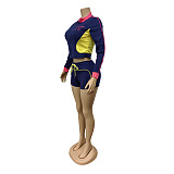 Embroidered Stretch Elastic Sportswear Long Sleeve Women Shorts Set MEM-88660