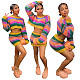 Sweet Casual Striped Knitted Mini Dress Set TR-1341
