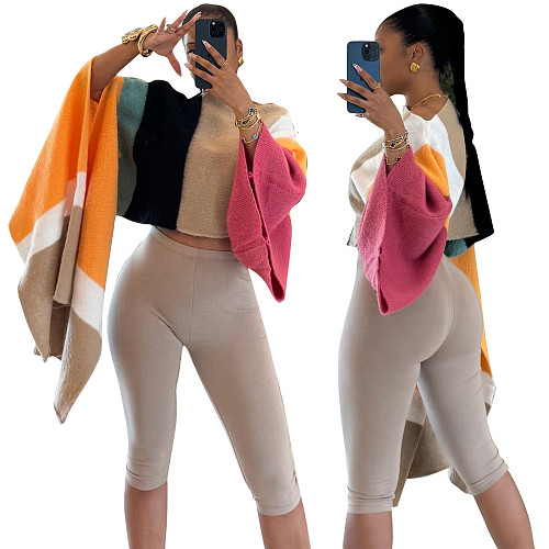 Casual Knitted Irregular Coat Women 2025 Fall Winter TR-1342