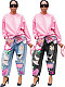 Hot Diamond Print Cut Ripped Loose Jeans XMOJ-8685