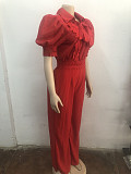 Elegant Distinctive Patchwork Lace-up Wide Leg Women Jumpsuits OSM-AJ4934