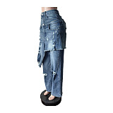 Hot-selling Fashion Apron Ripped Straight-leg Pants MEM-88661