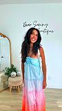 Embroidered Multi-layer Splicing Chest Flower Halter Maxi Dress XMOJ-8737