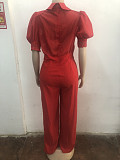 Elegant Distinctive Patchwork Lace-up Wide Leg Women Jumpsuits OSM-AJ4934