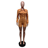 2025 New Women Long Sleeves Strech Denim Romper MEM-88622