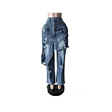 Hot-selling Fashion Apron Ripped Straight-leg Pants MEM-88661